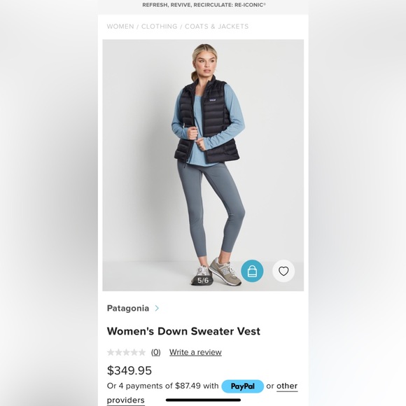 Patagonia Down 800 fill power Quilted Vest - Picture 14 of 16